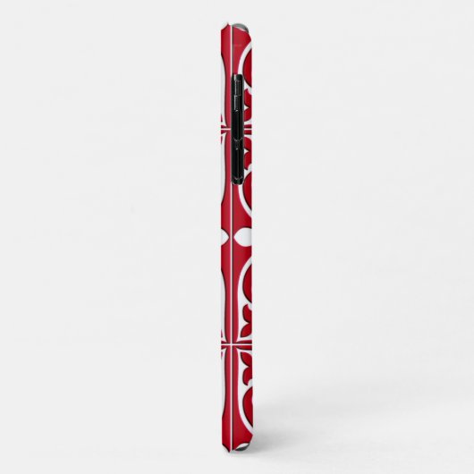 Marokkanisches Fliesen - dunkelrot und weiß Case-Mate iPhone Hülle (Hinten/Links)