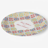 Marokkanisches Fliesen Muster Arabesque Pappteller (Schrägansicht)