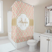 Marokkanisches Fliesen-Muster-nobles rosa Duschvorhang (Beispiel)