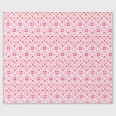 Marokkanisches Fliesen rosa und rotes Muster; Aqua Geschenkpapier (Flach)