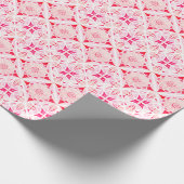 Marokkanisches Fliesen rosa und rotes Muster; Aqua Geschenkpapier (Ecke)