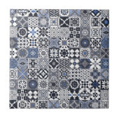 Marokkanisches Fliesen schwarz, blau, grau (Vorderseite)
