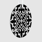 Marokkanisches Fliesen - schwarz mit weißem Hinter Ornament (Vorderseite)