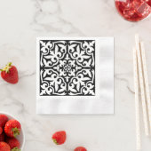 Marokkanisches Fliesen - schwarz mit weißem Hinter Serviette (Beispiel)