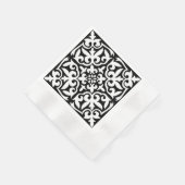Marokkanisches Fliesen - schwarz mit weißem Hinter Serviette (Ecke)