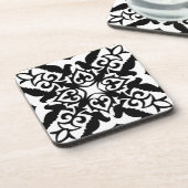 Marokkanisches Fliesen - schwarz mit weißem Hinter Untersetzer (Linke Seite)