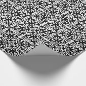 Marokkanisches Fliesen - weiß mit schwarzem Hinter Geschenkpapier (Ecke)