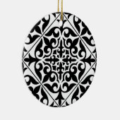 Marokkanisches Fliesen - weiß mit schwarzem Hinter Keramik Ornament (Rechts)