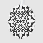 Marokkanisches Fliesen - weiß mit schwarzem Hinter Ornament (Vorderseite)