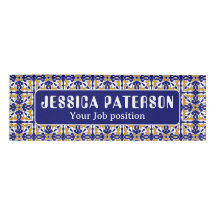 Marokkanisches Fliesenblau Gelb Vintages Bohemisch