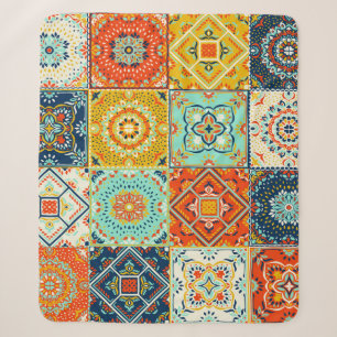 Marokkanisches Fliesenmosaik-Illustrationsmuster Sherpadecke