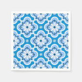 Marokkanisches Fliesenmuster - Blau und Weiß Serviette (Vorderseite)