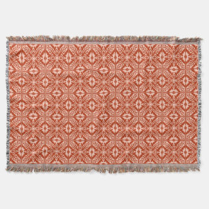 marokkanisches Fliesenmuster, Coral Orange & Peach Decke