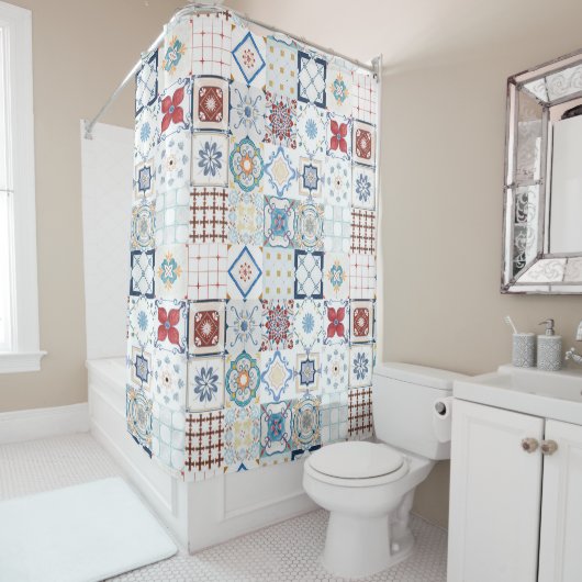 marokkanisches Fliesenmuster Duschvorhang (Beispiel)