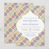 marokkanisches Fliesenmuster - farbenfrohe Einladu Einladung (Vorne/Hinten)