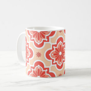 marokkanisches Fliesenmuster - Farbtöne von Korall Kaffeetasse