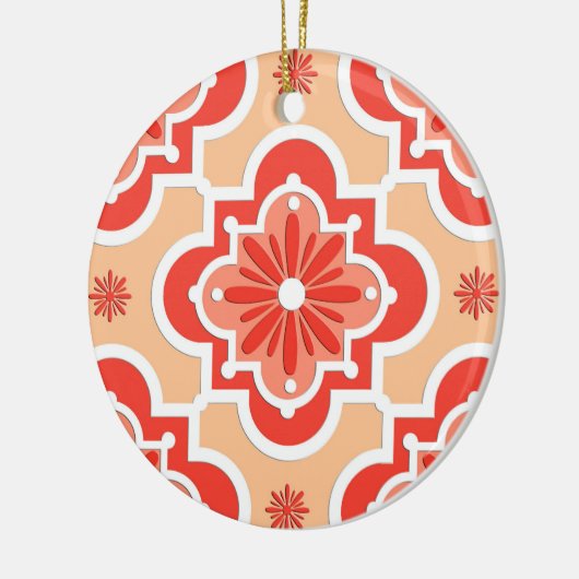 marokkanisches Fliesenmuster - Farbtöne von Korall Keramikornament (Links)