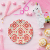 marokkanisches Fliesenmuster - Farbtöne von Korall Pappteller (Party)