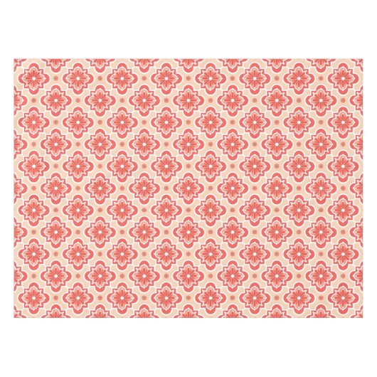 marokkanisches Fliesenmuster - Farbtöne von Korall Tischdecke (Vorderseite (Horizontal))