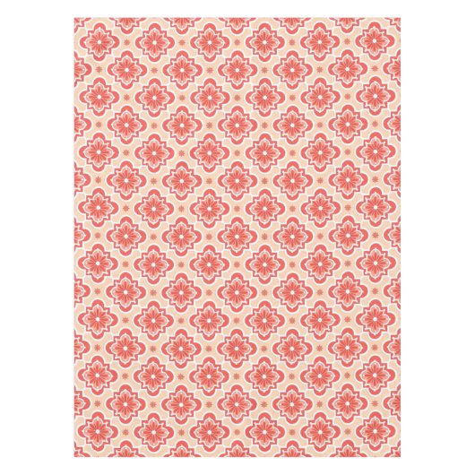 marokkanisches Fliesenmuster - Farbtöne von Korall Tischdecke (Vorderseite)