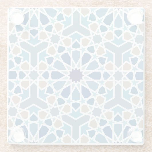 marokkanisches Fliesenmuster Glasuntersetzer (Rückseite)
