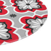 Marokkanisches Fliesenmuster - Grau und Rot Schneidebrett (Ecke)