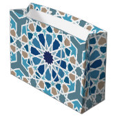 marokkanisches Fliesenmuster Große Geschenktüte (Rückseite Schrägansicht)