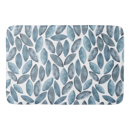 Marokkanisches Fliesenmuster in Blau und Weiß Badematte (Vorderseite)