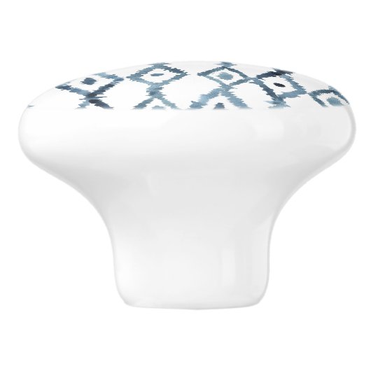 Marokkanisches Fliesenmuster in Blau und Weiß Keramikknauf (Seitenansicht)