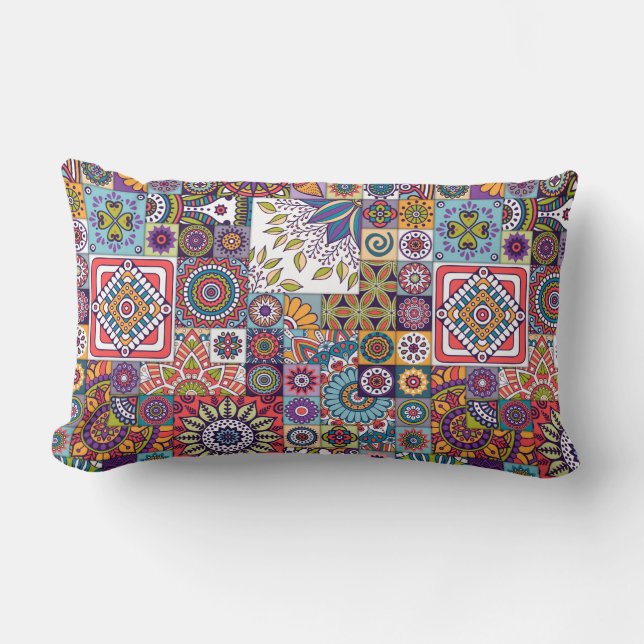 marokkanisches Fliesenmuster Lendenkissen (Vorderseite)