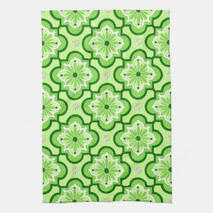 marokkanisches Fliesenmuster - Lime Green Geschirrtuch