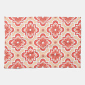 Marokkanisches Fliesenmuster - Orangenschatten Handtuch (Horizontal)