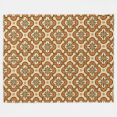 Marokkanisches Fliesenmuster - Rost und Tan Fleecedecke (Vorderseite (Horizontal))