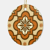 Marokkanisches Fliesenmuster - Rost und Tan Keramik Ornament (Links)