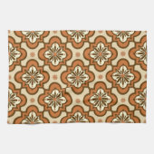 Marokkanisches Fliesenmuster - Rost und Tan Küchentuch (Horizontal)