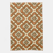 Marokkanisches Fliesenmuster - Rost und Tan Küchentuch (Vertikal)