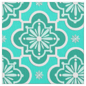 Marokkanisches Fliesenmuster - Türkis und Aqua Stoff (Nahaufnahme)