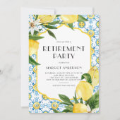 marokkanisches Fliesenmuster und Lemon-Renten-Part Einladung (Vorderseite)