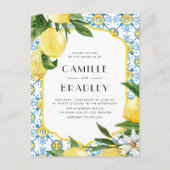 marokkanisches Fliesenmuster und Lemons QR Code Ho Einladungspostkarte (Vorderseite)