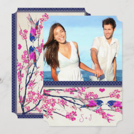Marokkanisches Foto Rosa Navy Love Bird Kirry Blos Einladung