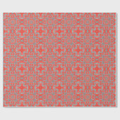 Marokkanisches geometrisches Mosaikmuster rot grau Geschenkpapier (Flach)