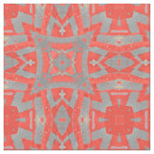 Marokkanisches geometrisches Muster rot grau, mode Stoff (Nahaufnahme)