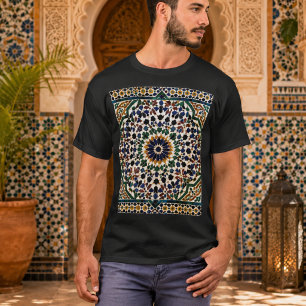 Marokkanisches geometrisches Muster T-Shirt Isla