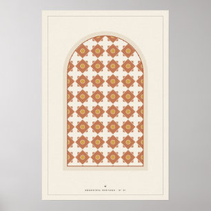 Marokkanisches geometrisches Wandkunstposter, isla Poster