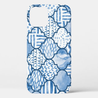 marokkanisches geometrisches, wasserfarbenes Muste Case-Mate iPhone Hülle