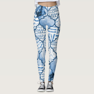 marokkanisches geometrisches, wasserfarbenes Muste Leggings