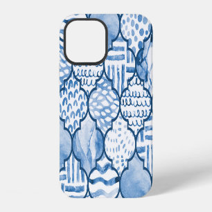 Marokkanisches geometrisches, wasserfarbenes nahtl iPhone 12 hülle