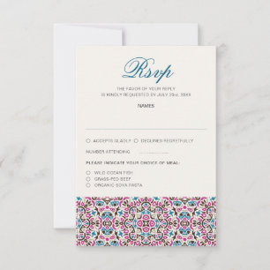 Marokkanisches Gitter geometrisches Mandala Hochze RSVP Karte
