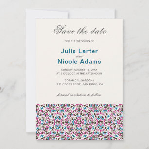 Marokkanisches Gitter geometrisches Mandala Hochze Save The Date