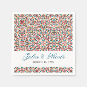 Marokkanisches Gitter Geometrisches Mandala Hochze Serviette